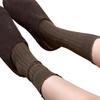 Black Ear-rimmed Women's Mid-calf Socks for Spring and Autumn, Coffee-colored Retro Pile Socks for Autumn and Winter, Pure Cotton Versatile and Trendy