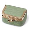Solid Color Kiss Lock Coin Purse Genuine Leather Small Item Bag Leather Jewelry Bag  Earrings