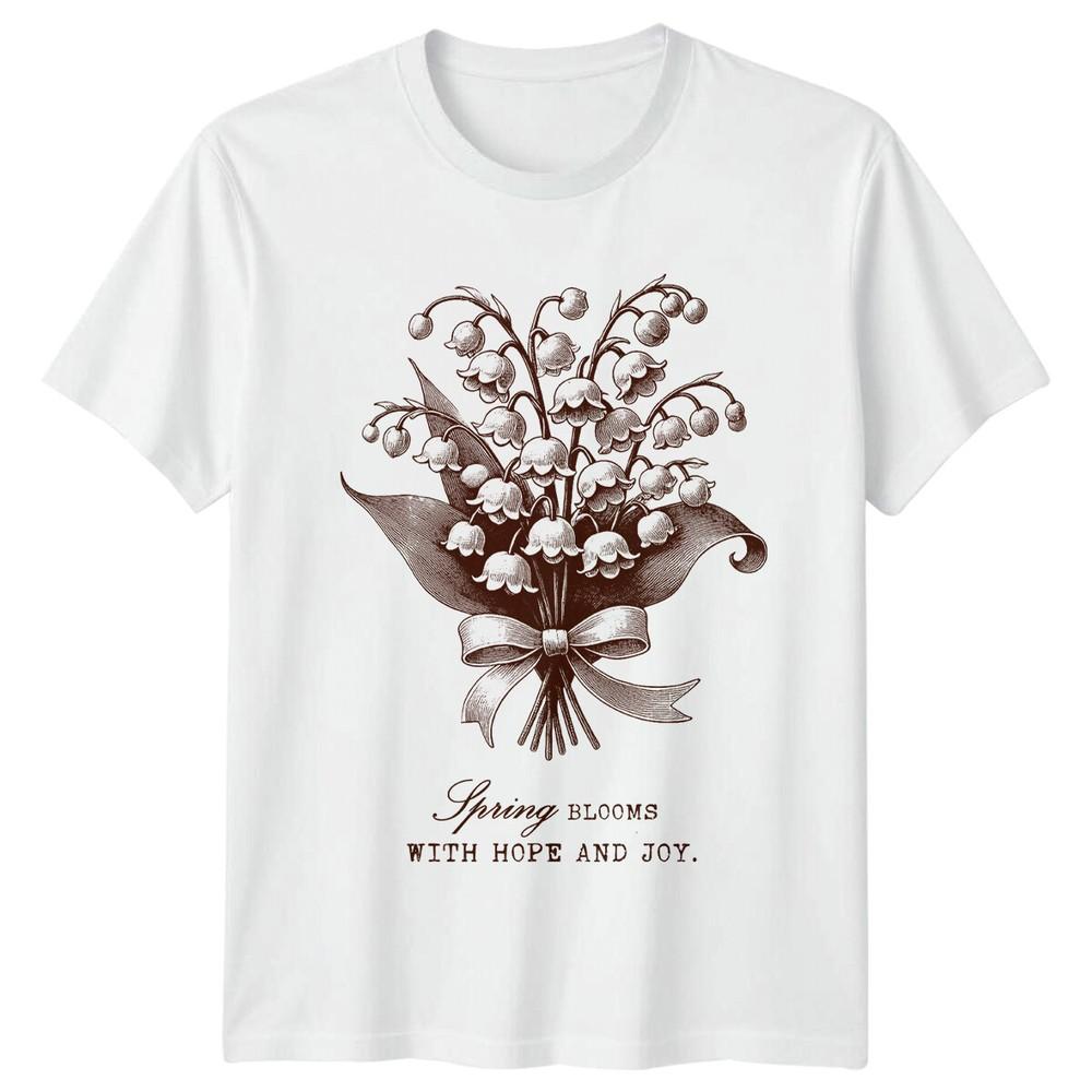 Spring Blooms Hope Joy Floral Easter Graphic TShirt S
