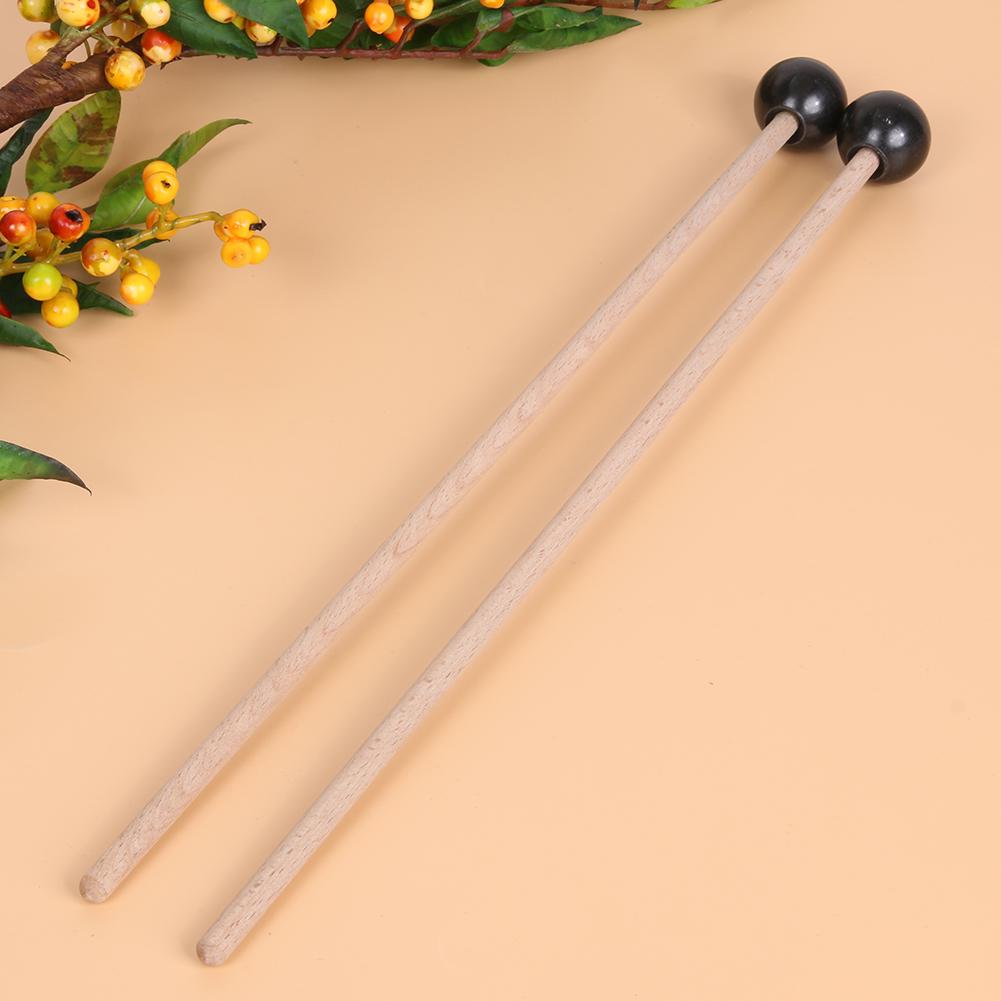 Professional Xylophone Marimba Mallets with Maple Handles 2pcs Wooden Handle Rubber Mallets Percussion Instrument Accessories