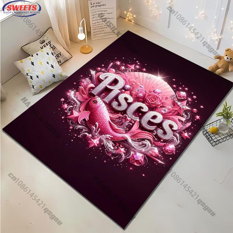 Elegant Zodiac Pisces-Themed Rug for Decor carpet for home sofa bedroom, gift mats