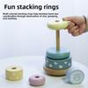 Rainbow Tower Wooden Stacking Blocks For Kids Educational Cognitive Play