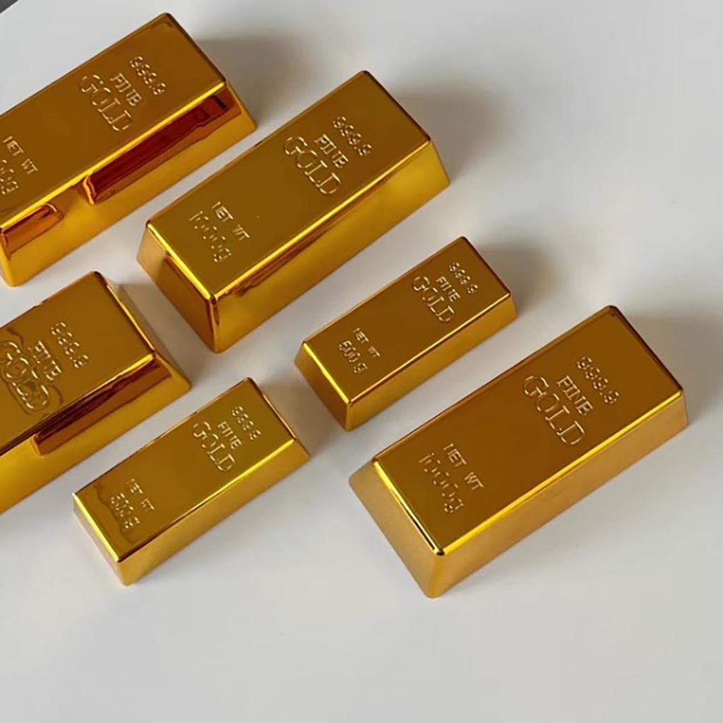 Fake Gold Bar Creative Golden Brick Simulation Hollow Gold Bullion Movie Prop Novelty Joke Gift Decorative Prop For Party Toy
