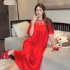 Elegant French Lace Ice Silk Nightdress for Women - Light & Breezy Summer Home Wear