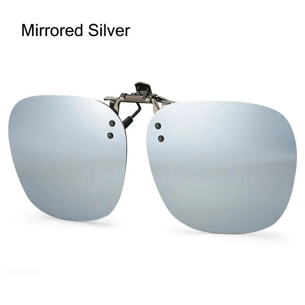 Clip-On Sunglasses Convenient Flip-Up Metal Clip Sun Glasses For Women Men Glasses Rimless Polygonal Shades