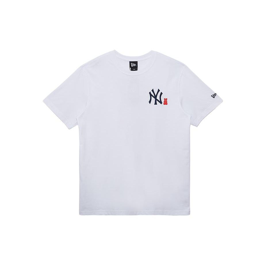 New Era T-shirt Unisex a Maniche Corte Girocollo Ricamata Orso NY New York Yankees MLB SS24 Bianca 14148887
