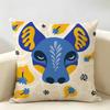 Abstract Floral Animal Fashion Cushion Cover Natural Linen Organic Fabric DoubleSided Printing Room Sofa Decor Pillow Case