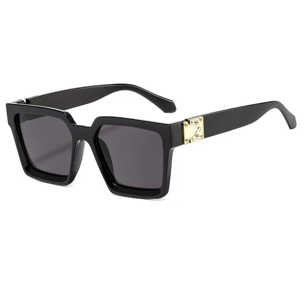 High Quality Custom logo Europe America Retro Eyewear Fashion Trendy Unisex Vintage Shades Uv400 Large Frame square Sunglasses large frame square sunglasses