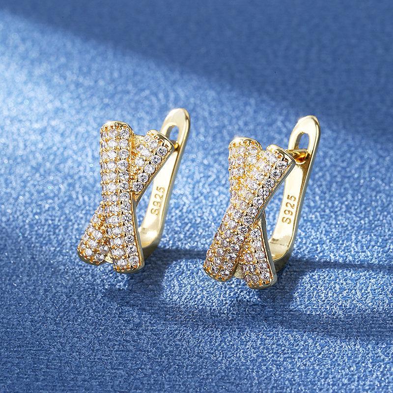 925 Sterling Silver Jewelry Women Cute Tiny Clear Crystal CZ Stud Earrings Gift for Girls Teens Lady New