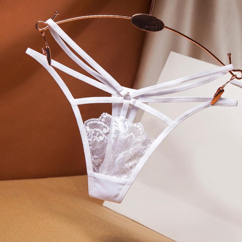 Sexy Lace Panties Women Transparent Low-Waist Underpant IKULE Hollow Out Thong N139