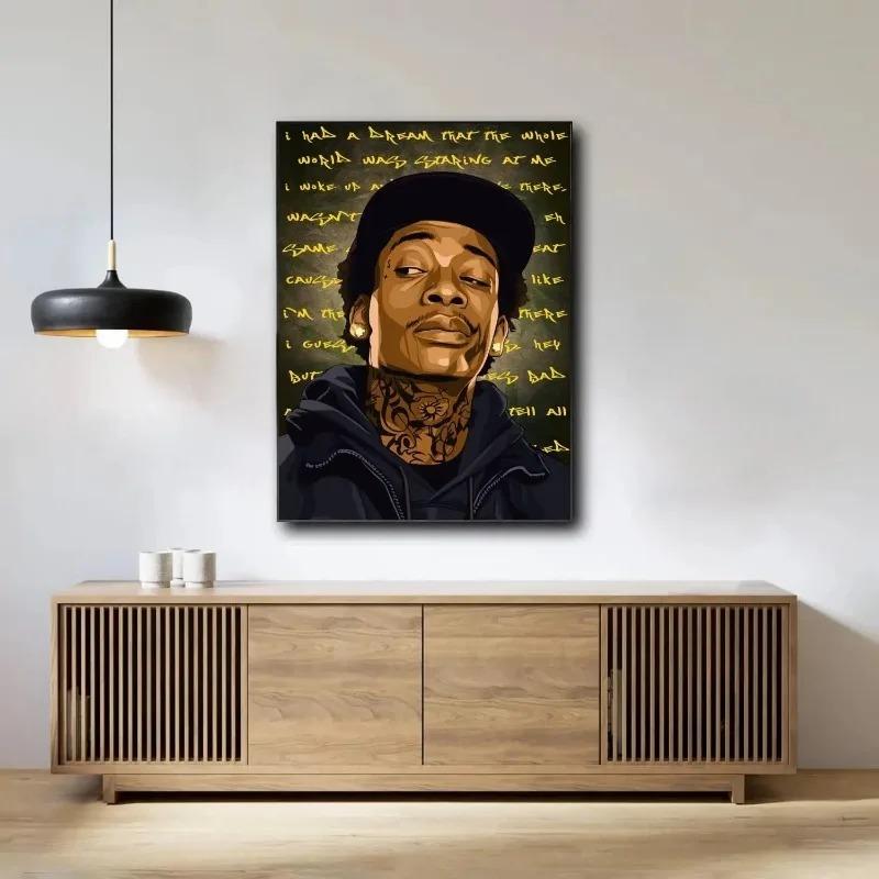 Wiz Khalifa Dekoration Kunstposter Wandkunst Personalisierbares Geschenk Modernes Familien Schlafzimmer Dekor Leinwandgemälde