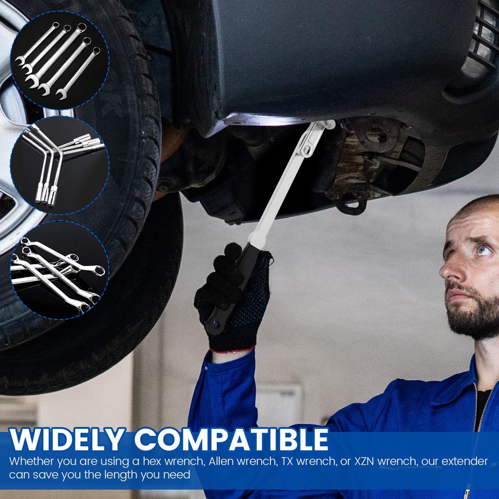 Wrench Extender Tool Bar 15 Inch Cr V Steel Long Wrench Extension Tool Universal Spanner Torque Amplifier Device for Mechanics