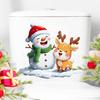 Festive Cartoon Snowman & Deer Toilet or Wall Stickers, Christmas Decoration, Self-Adhesive