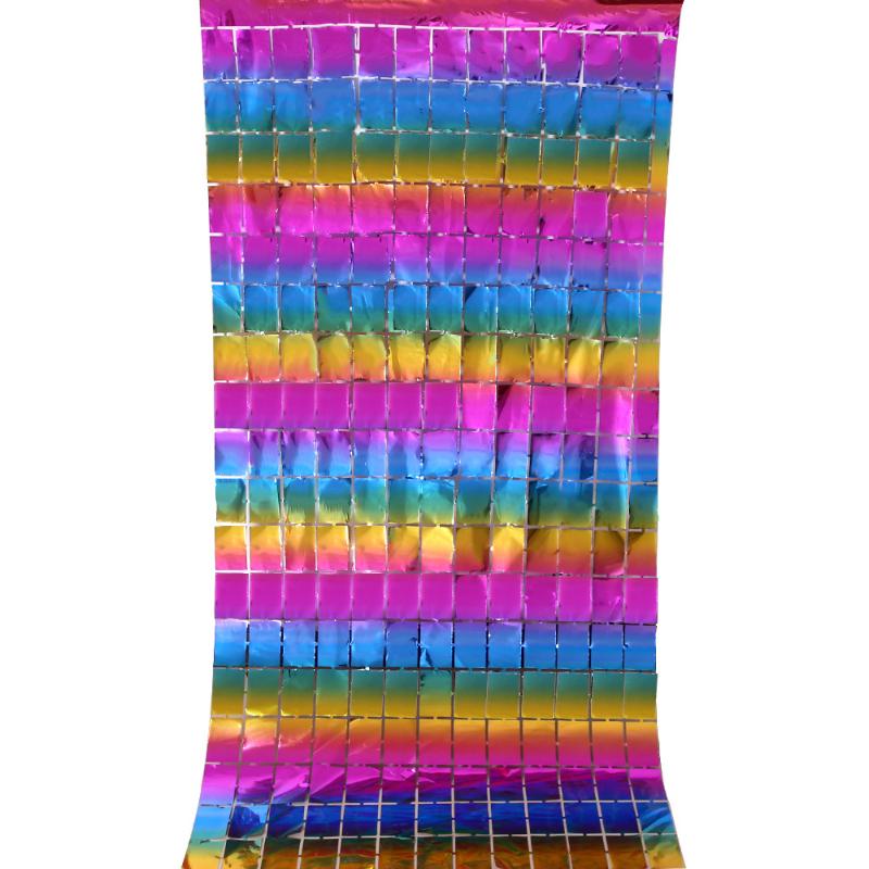 Party Party Colorful Square Rain Curtain Birthday Party Background Wall Decoration Square Rain Curtain
