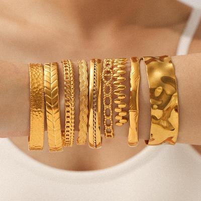 18 Karat Goldplattierter Edelstahl-Armreif: Stilvoller, nicht verblassender Schmuck für Damen