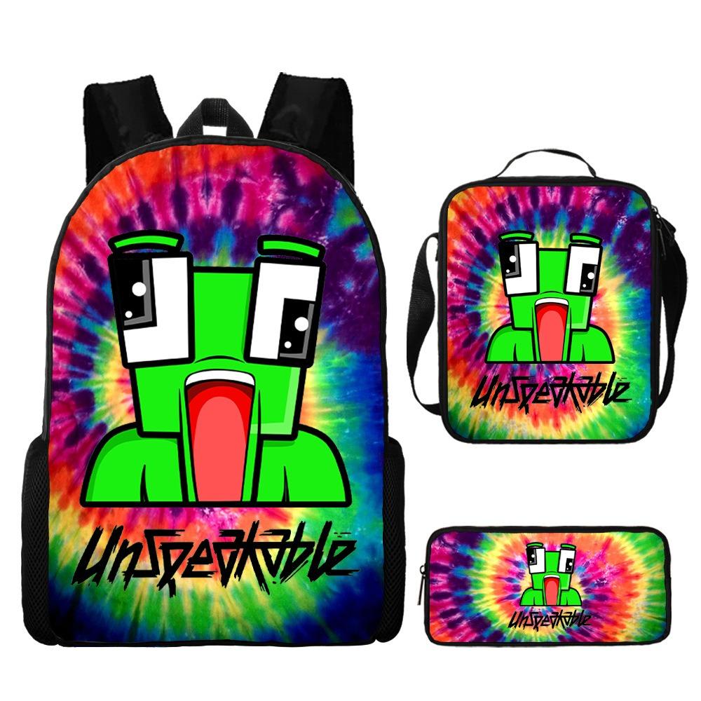 Froschkopf-Schultasche, Grundschulkinder, große Kapazität für Klassenstufenschüler, Grund- und Sekundarschüler, Rucksack dreiteiliges Set