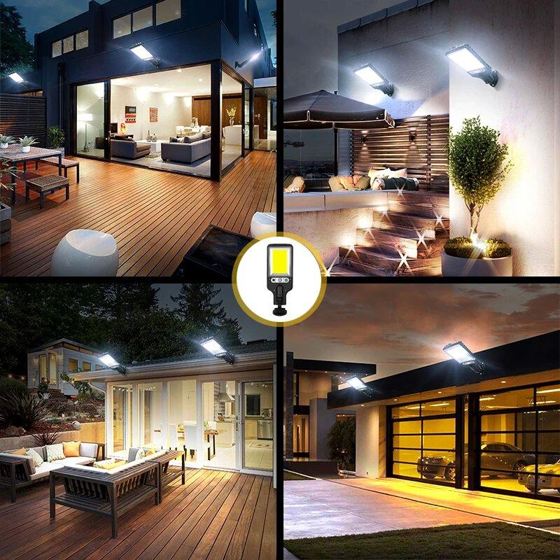 Solar Light Outdoor Light 1~4 Pcs with 3 Modes Waterproof Motion Sensor Security Lighting LED Garden Wall Light 108COB