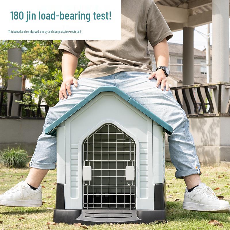 Large Outdoor Dog House with Sun Protection and Heat Insulation for Dogs Under 90 Jin, Suitable for Border Collies and Huskies
