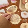 New Cute Cartoon Little Bear Folding Comb For Little Girls Portable Mini Air Cushion Comb Massage Small Comb Mirror Integrated
