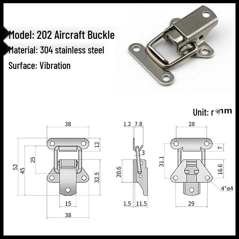 304 Stainless Steel Heavy Duty Toggle Latch Lock for Industrial Use