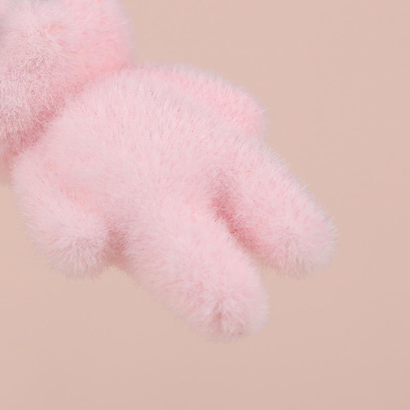 2Pcs Cat Bear Pendant Kawaii 3D Fluffy Flocking Charms Miniature Dolls Keychain Necklace Pendant Diy Crafts Jewelry Make