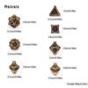 7 Pcs Yellow Tree Stump Root Metal Dice Solid Metal Polyhedral Dice Set Suitable for Role-Playing RPG  Board Game Card Game