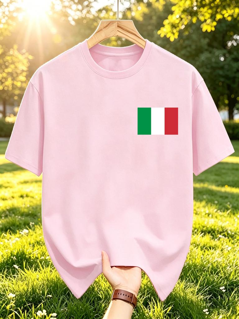 Italy Flag Prints Unisexs T Shirts Y2k Multicolor Casual Short Sleeve Hip Hop Summer Tshirt Cotton Oversized Unisex Clothing