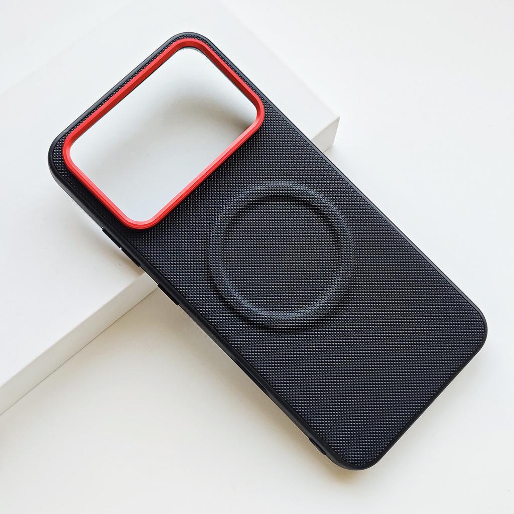 Funda a prueba de golpes mate magnética suave híbrida TPU+Cuero Vegano+Metal Trasero Anti-Huellas Dactilares para Honor Win y Honor Win RT