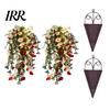 Outdoor Party Decorations Patriotic Hanging Basket, Red White Blue Artificial Flowers for America's Flower Basket 250th Anniversary, UV Fade Resistant