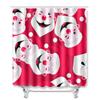 Christmas Shower Curtain Floor Mat Combination Four-Piece Set Bathroom Toilet Carpet Shower Room Mat Foot Mat