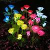 Selling Solar Multi-Head Rose Flower Lamp LED Garden Decoration