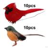 10 Pcs Christmas Cardinal Birds with Clip .54 Inches for Wedding Party Centerpieces Home