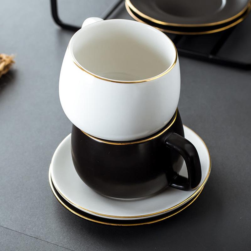 Creative Nordic Style Gold Ceramic Cup Water Cup Coffee Cup Flower Tea Cup Mug Milk Cup Afternoon Tea