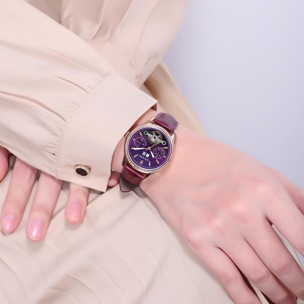 AI Lang Ladies' Diamond-Studded Automatic Watch - Fashionable, Multifunctional, Waterproof Wristwatch
