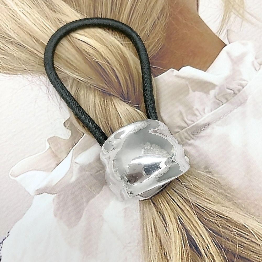 Elastic Metal Hair Tie Smooth Hair Loop New Hair Rope  Women