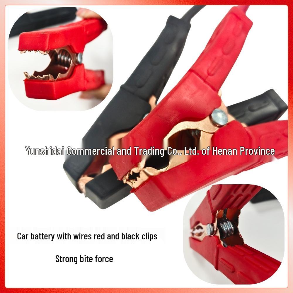 45MM Red & Black Alligator Clips, Pure Copper Jumper Cables, Flexible Car Battery Booster Tool
