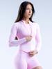 Women's Seamless Long-Sleeve Zip-Up Fitness Jacket with High Collar