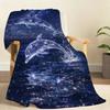 Enchanting Dolphin Cosmic Starry Night Blanket Soft Throw Blanket for Home Bedroom Bed Sofa Picnic Travel Office Blanket Gift