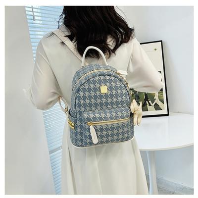 Rucksack Damenmode All-Match Kleiner Rucksack Freizeitreisen Verschleißfeste Schultasche Diebstahlsicherer Rucksack mit Reißverschlusstasche