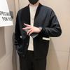 Autumn Winter Solid Color Long-sleeved V-neck Cardigan Sweater Men's Knitted Fashion Casual Loose Jacket