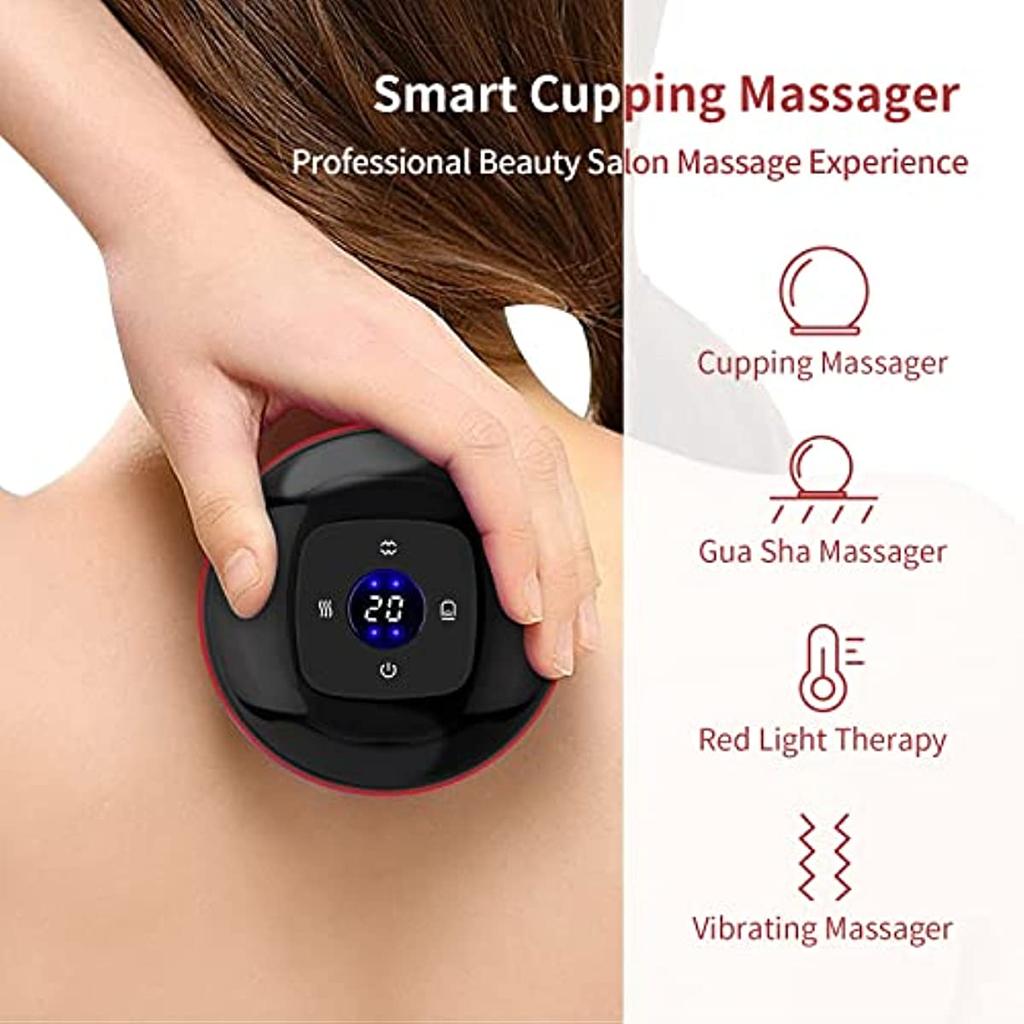 Intelligentes dynamisches Schröpfen, 3-in-1-Schröpfgerät mit Vakuumfunktion, Cellulite-Massagegerät, elektrisches Gua-Sha-Massagegerät mit 12 Saugstufen