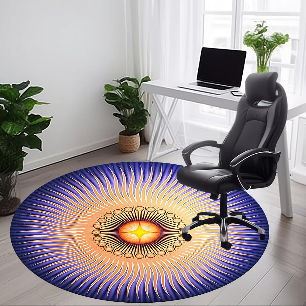 1pc Flower Mandala Chair Carpet for Office, Non-slip, Soft and Durable Office Rug for Decoration, Perfect for Office yy251229200