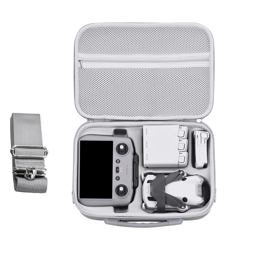 TOMGDRACO DJI Mini 4 Pro Case, Holds DJI Mini 4 Pro, DJI-RC 2DJI RC-N2 Remote Controller, Two-Way Charging Manager, Propellers, Data Cables, Adapter