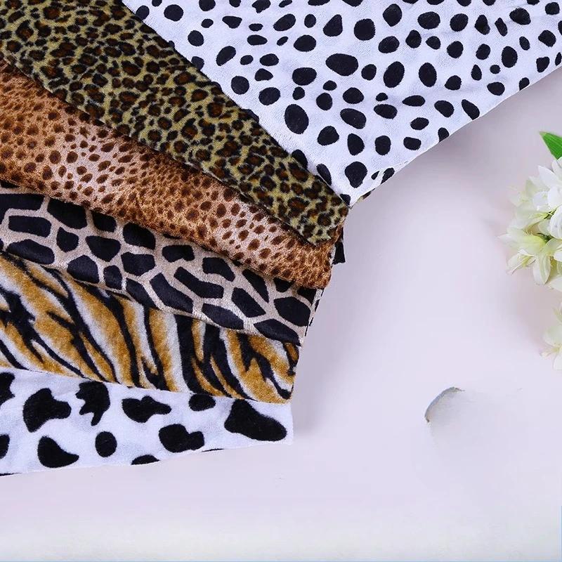 100x150cm Zlatá sametová látka se zvířecím potiskem Tygr Leopard Zebra Potisk Látka na pohovku Hračky Látka na společenské oblečení