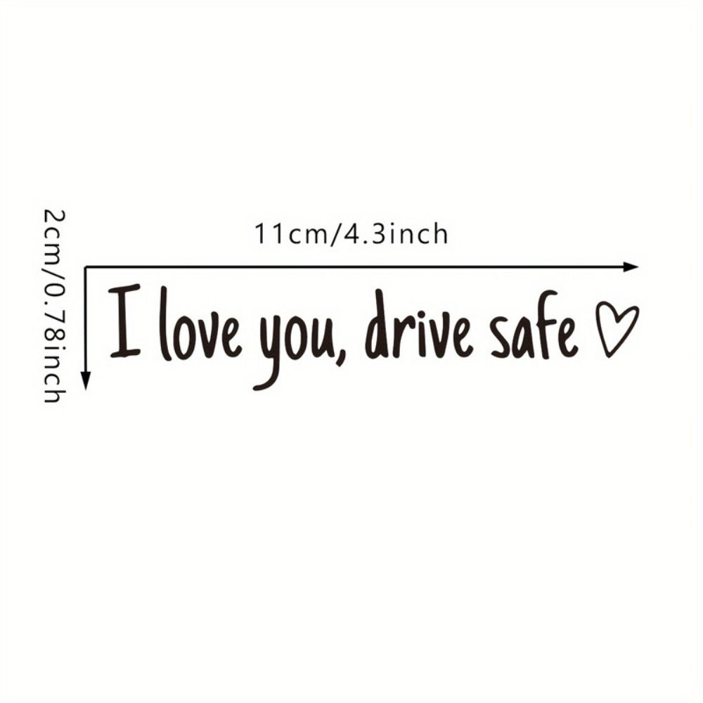 Waterproof Drive Safe Mirror Sticker Funny Decal Heart Design I Love You Car Decals Mirror Decal Rearview Mirror Sticker
