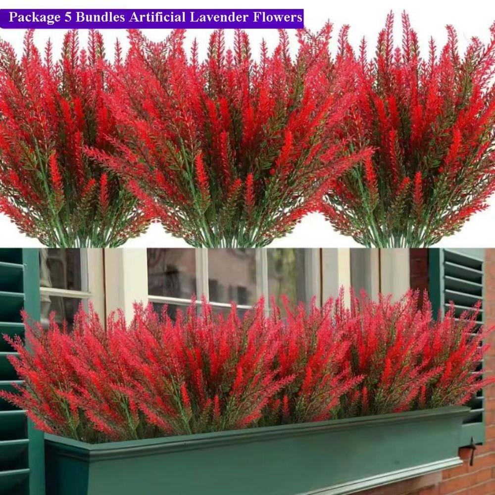 5 Bundles 5 Heads Artificial Lavender Flowers 36cm 7 Colors Outdoors Garden Lavender Flowers Outdoor Plants Wedding Decor