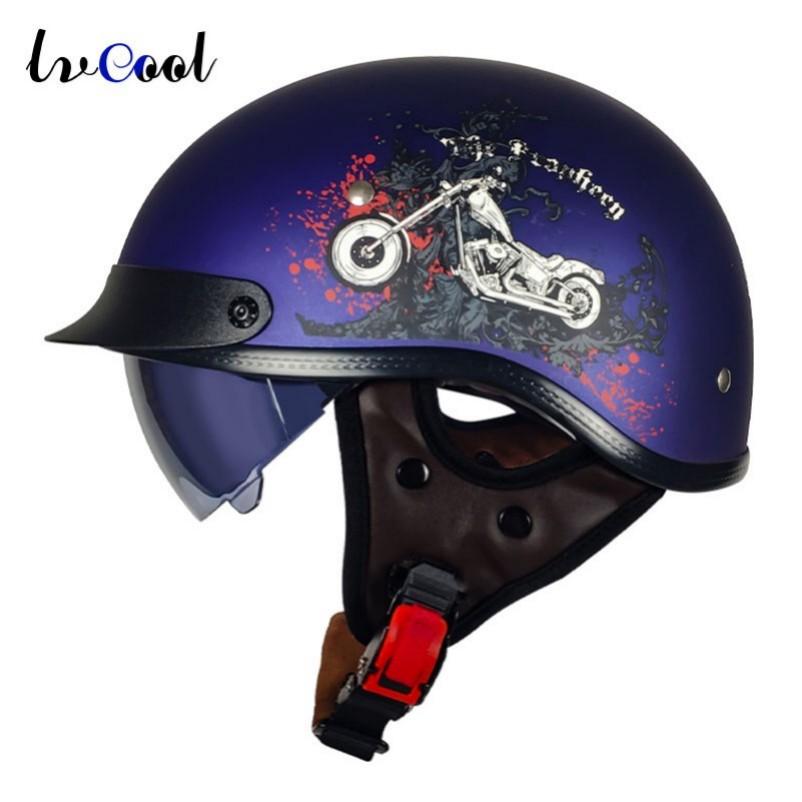 

Фабричная оптовая продажа шлема-полумаски из АБС-пластика, летний шлем с открытым лицом и визором, каско для мотоцикла-внедорожника, стандарт DOT, новый шлем для мужчин и женщин XXL