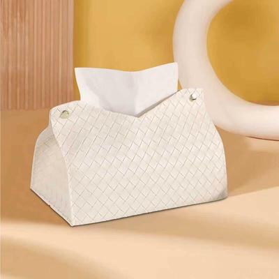 Luxury Woven Leather Tissue Box