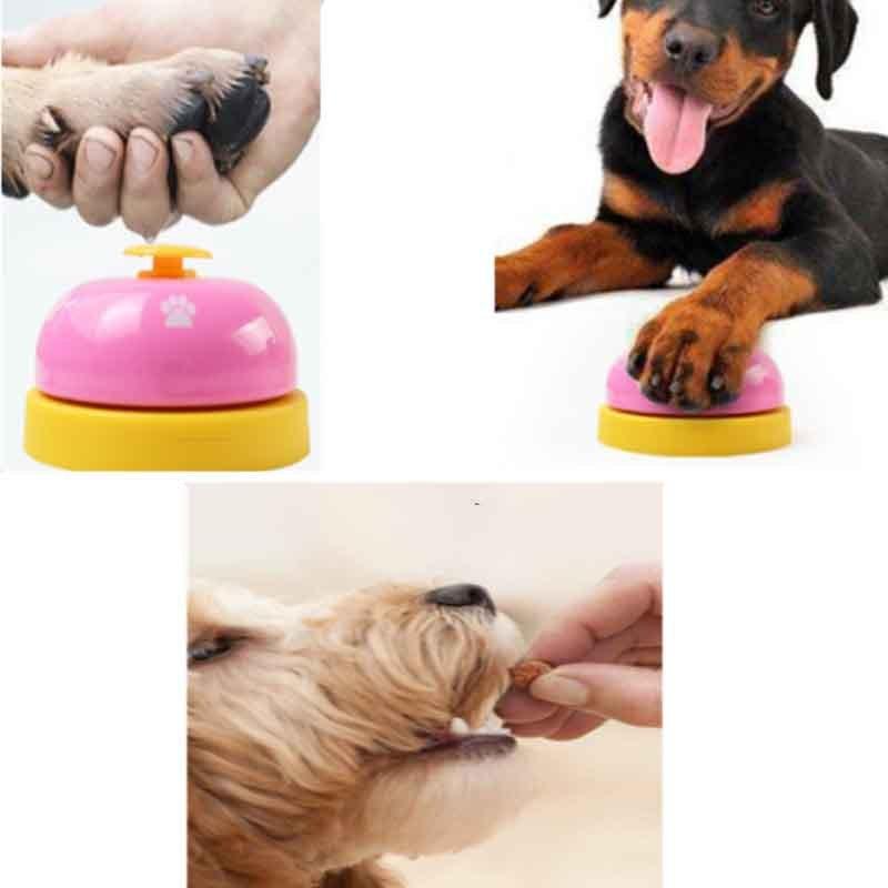 Pet Toy Training Called Dinner Small Bell Footprint Ring Dog Toys for Teddy Puppy Pet