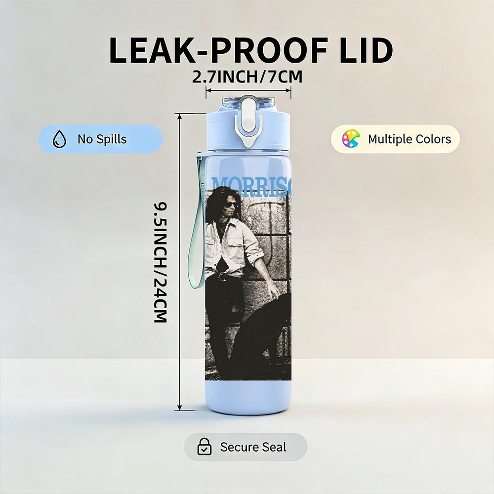 1PC Vintage Black White Band Poster Print 750ml Portable Sports Water Bottle Leakproof Gym Outdoor Travel Drink Cup